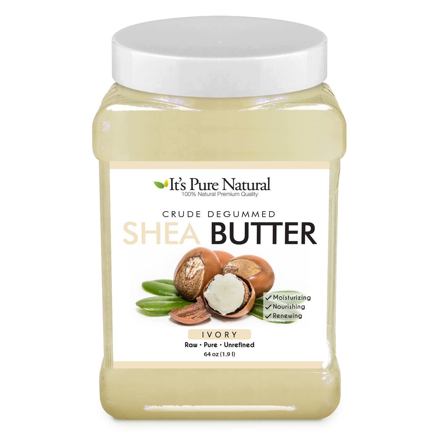 It's Pure Natural degummed shea butter jar for intense hydration and smooth skin.