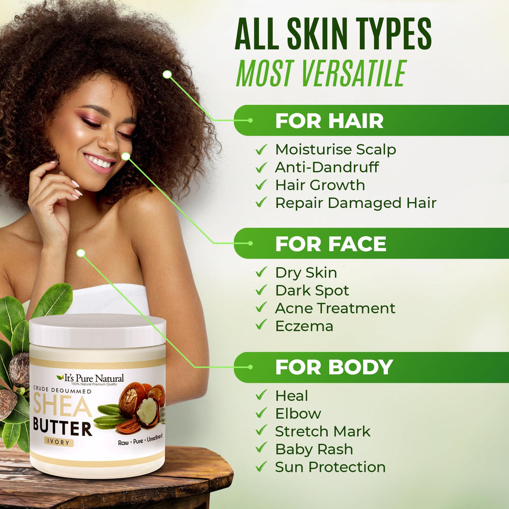 Its Pure Natural skin with shea butter texture after application