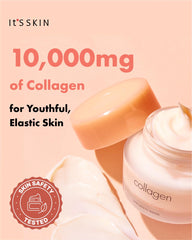 IT'S SKIN Collagen Nutrition Cream texture detail highlights smoothing effect.