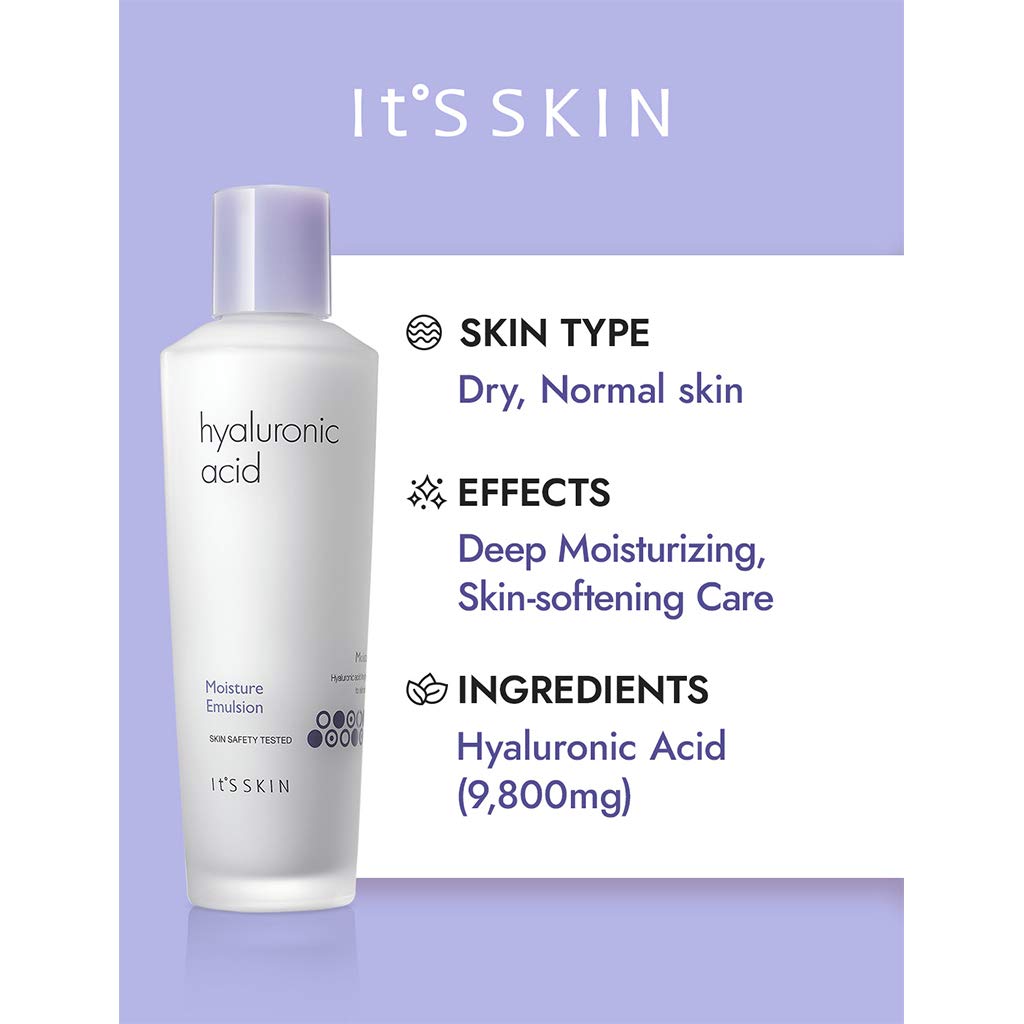 It's SKIN Hyaluronic Acid Moisture Emulsion pump enabling easy daily hydration