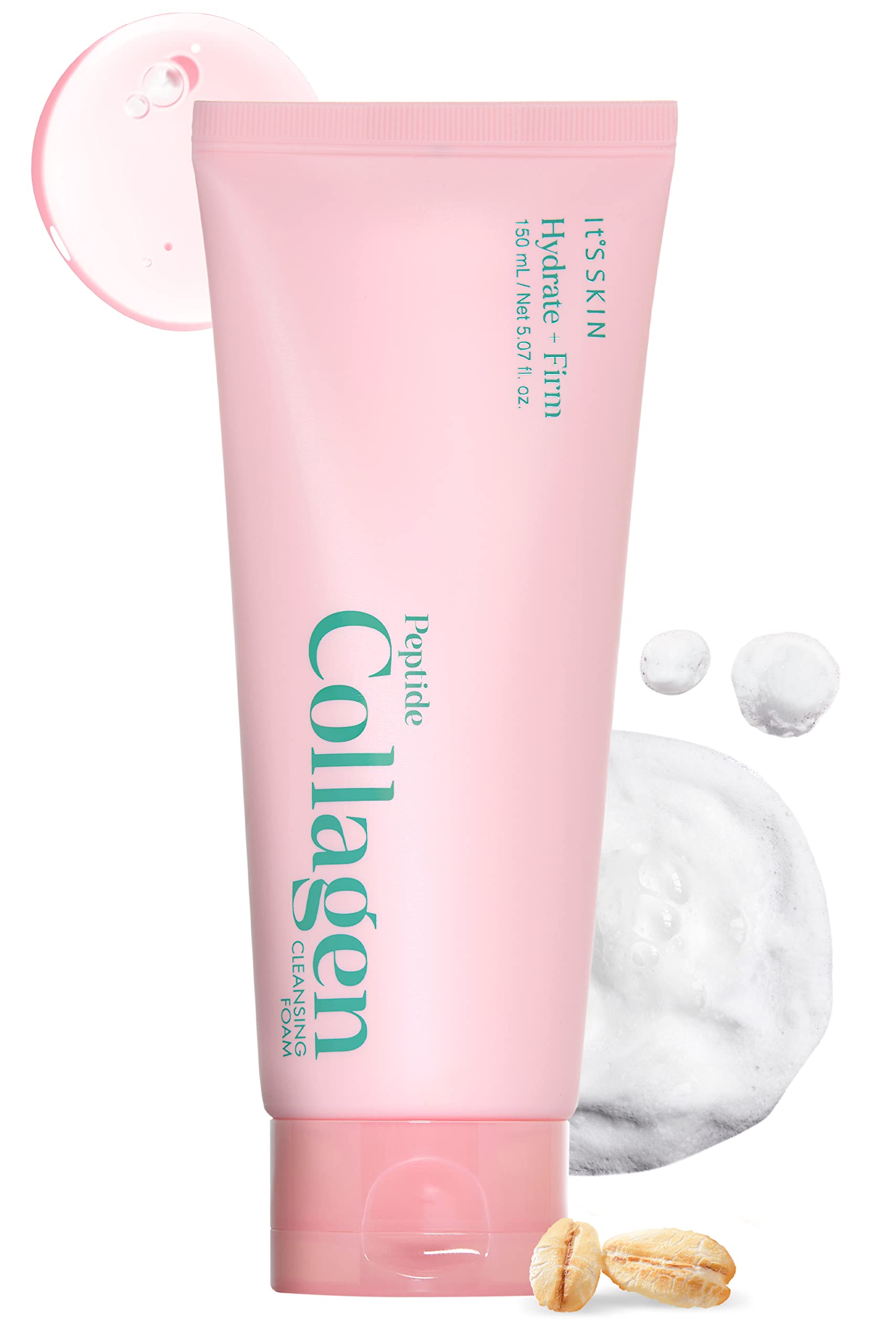 Its SKIN Peptide Collagen Cleansing Foam bottle ready for gentle cleansing