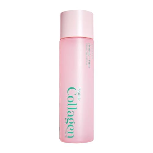 It's Skin Peptide Collagen Toner poured onto a cotton pad for application