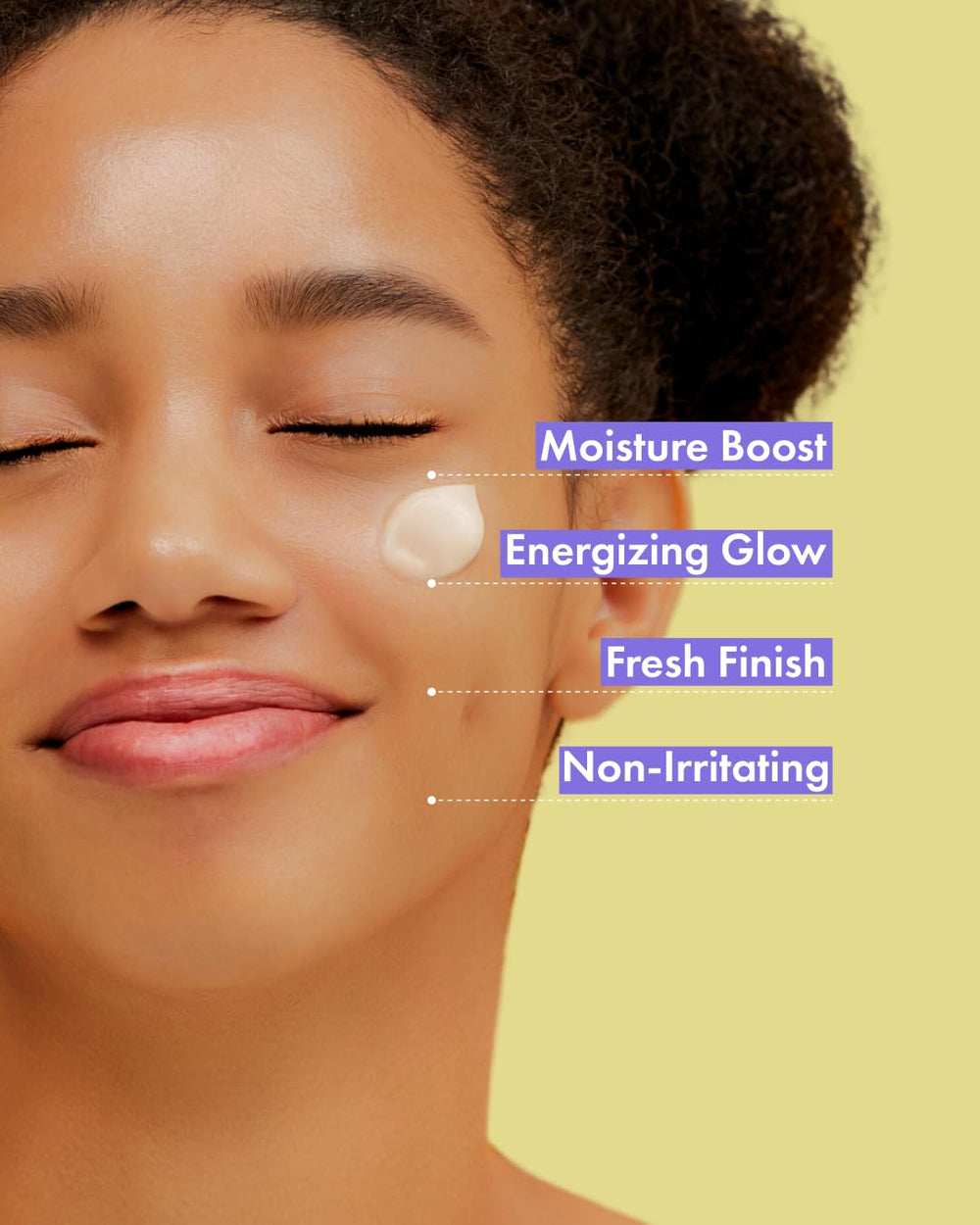 Application of Its SKIN V7 moisturizer on cheek for hydration