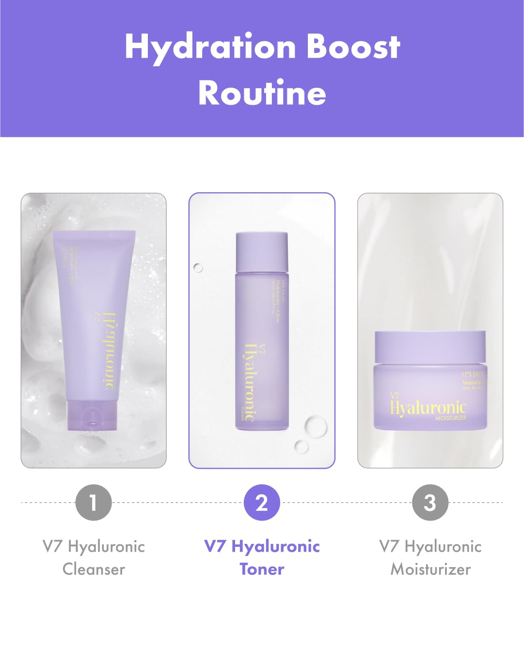 Its Skin V7 Hyaluronic Toner compact packaging showcasing minimal design