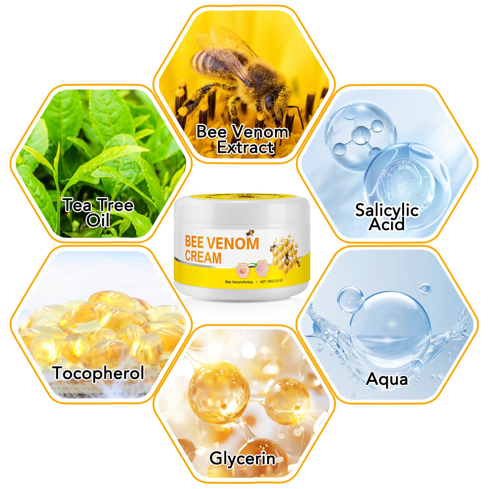 ITSDAWN Bee Venom Cream spread on arm demonstrates smooth absorption.