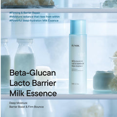 Dispense action of IUNIK Milk Essence indicating quick absorption