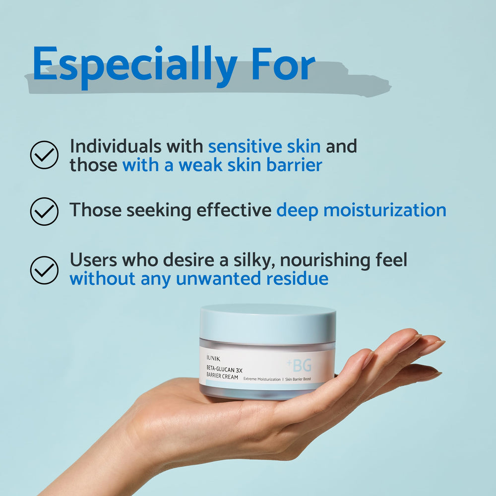 iunik beta-glucan day and night routine application demonstrates non-greasy finish.