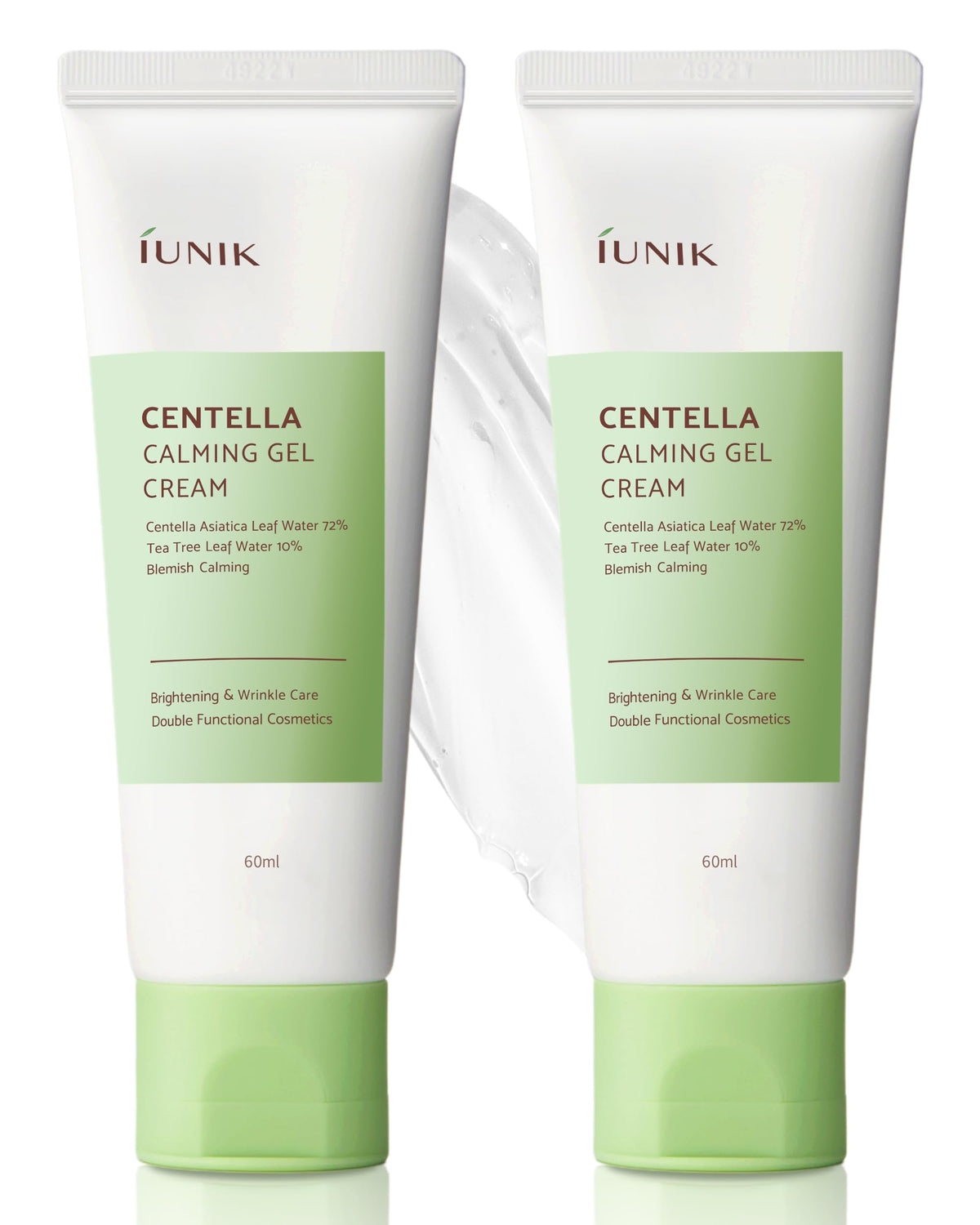 IUNIK Centella 70% Calming Gel Cream packaging shows soothing hydration for sensitive skin.
