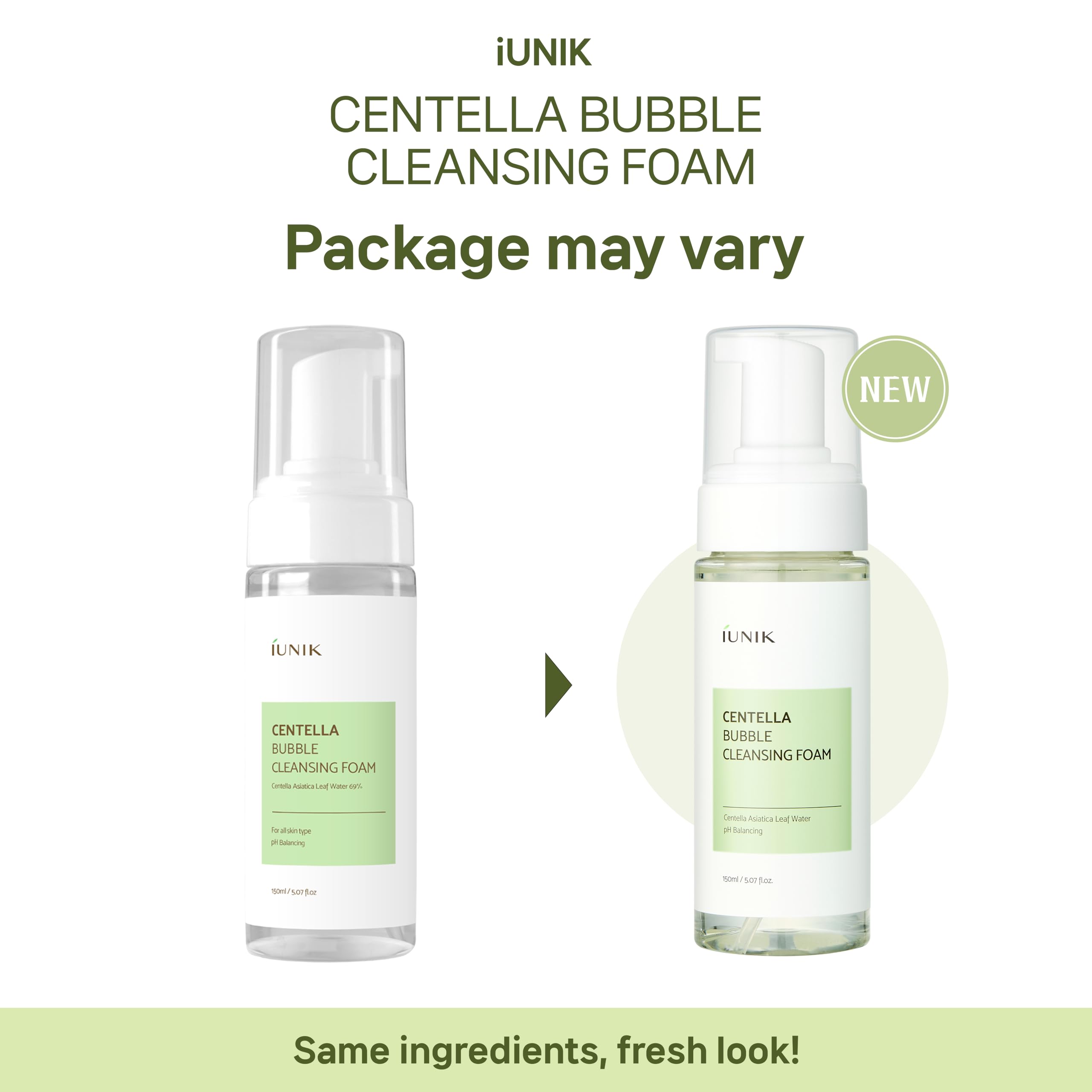 IUNIK Centella Bubble Foaming Cleanser foamy lather on hand showing hydration