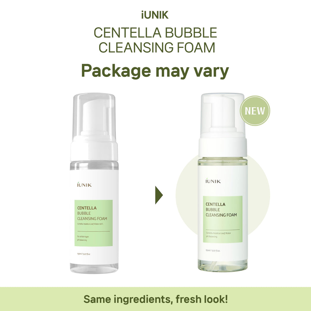 IUNIK Centella Bubble Foaming Cleanser foamy lather on hand showing hydration