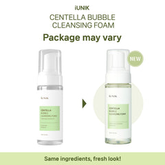 IUNIK Centella Bubble Foaming Cleanser foamy lather on hand showing hydration