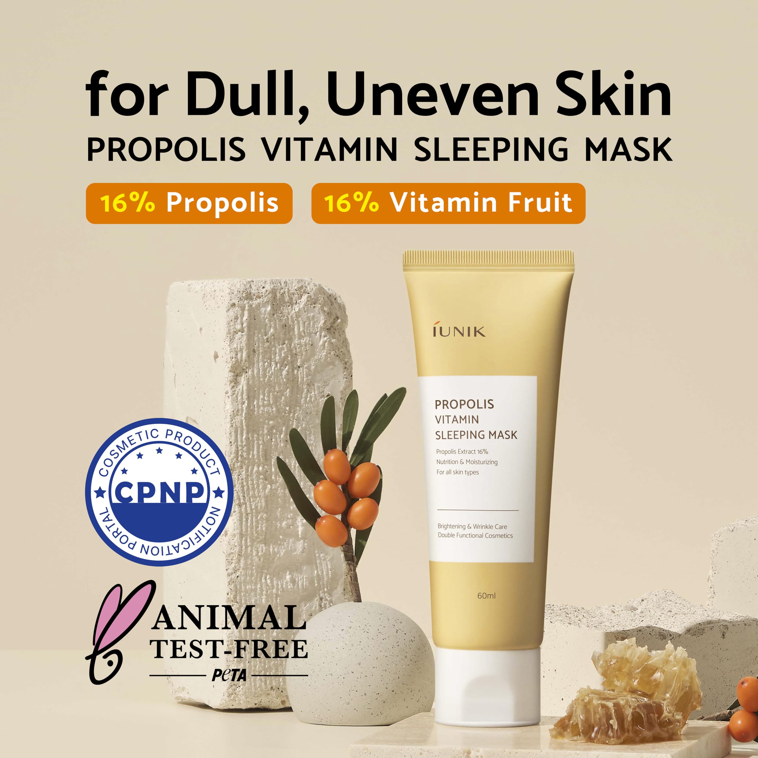 IUNIK packaging highlights vegan and alcohol-free formula for sensitive skin
