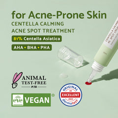 IUNIK spot gel applied to a blemish for quick relief visualization
