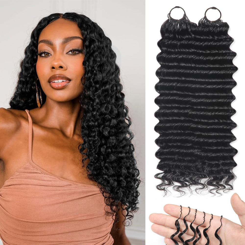 IVCoco deep wave crochet hair 18-inch for natural blend