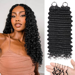 IVCoco deep wave crochet hair 18-inch for natural blend