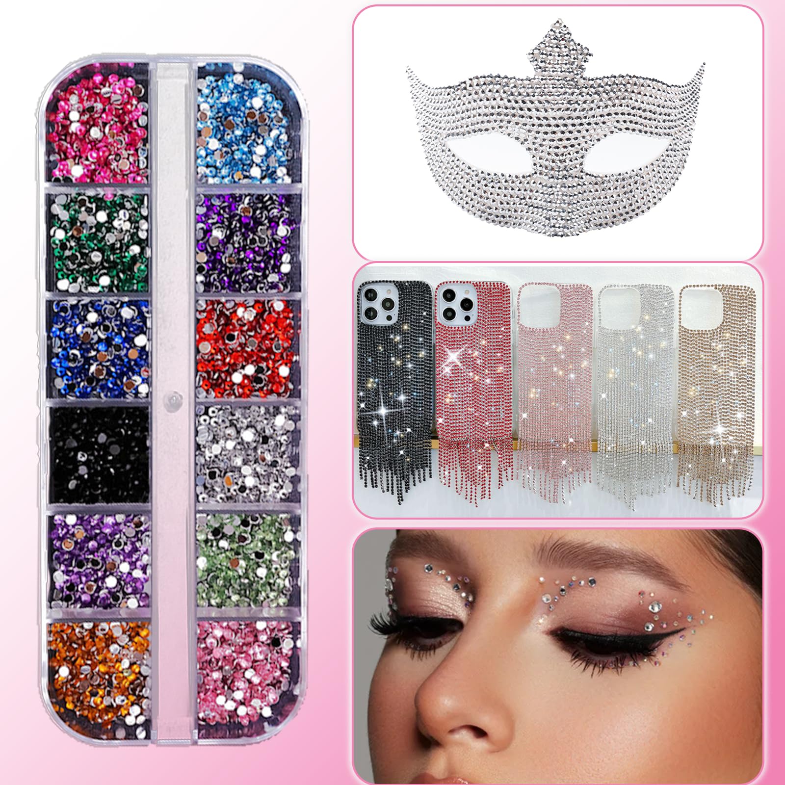IVICOO jeans and clothing decor sparkles with durable adhesive-friendly gems.