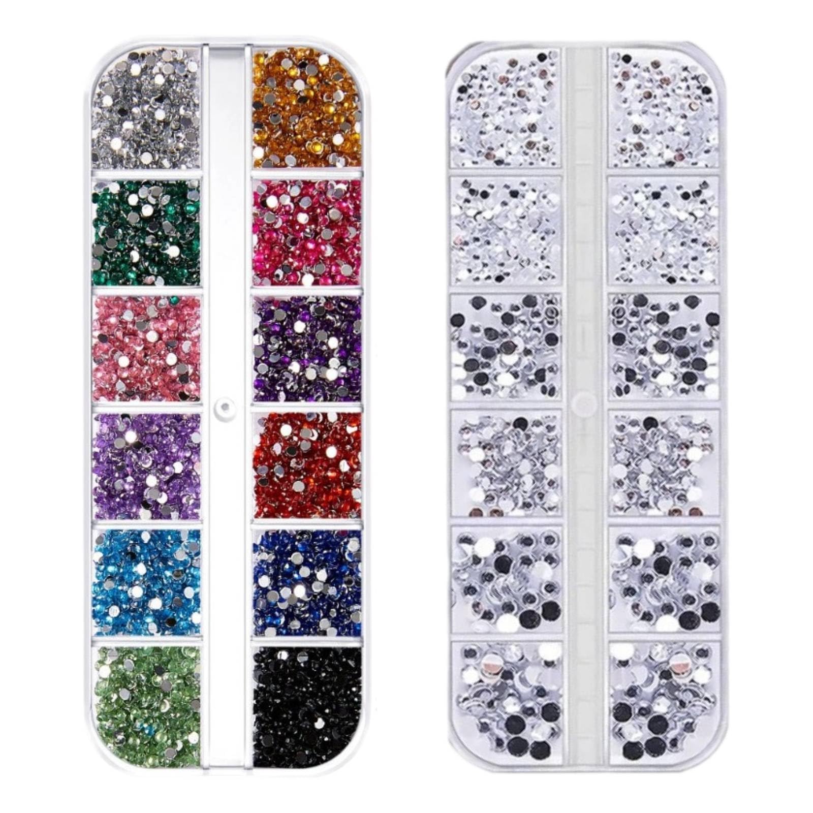 IVICOO rhinestones 800 mixed-size silver 3-5mm add metallic sparkle to designs.