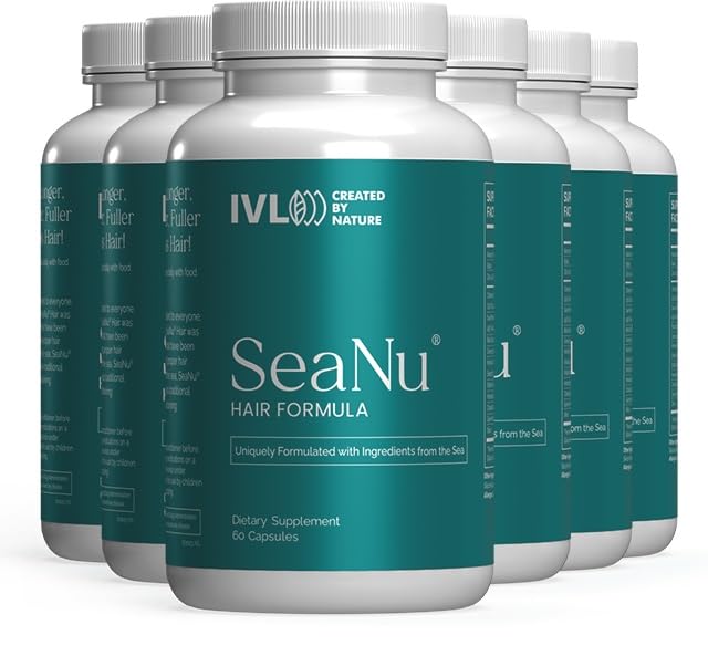 IVL SeaNu Hair vitamins bottle close-up showing daily nourishment