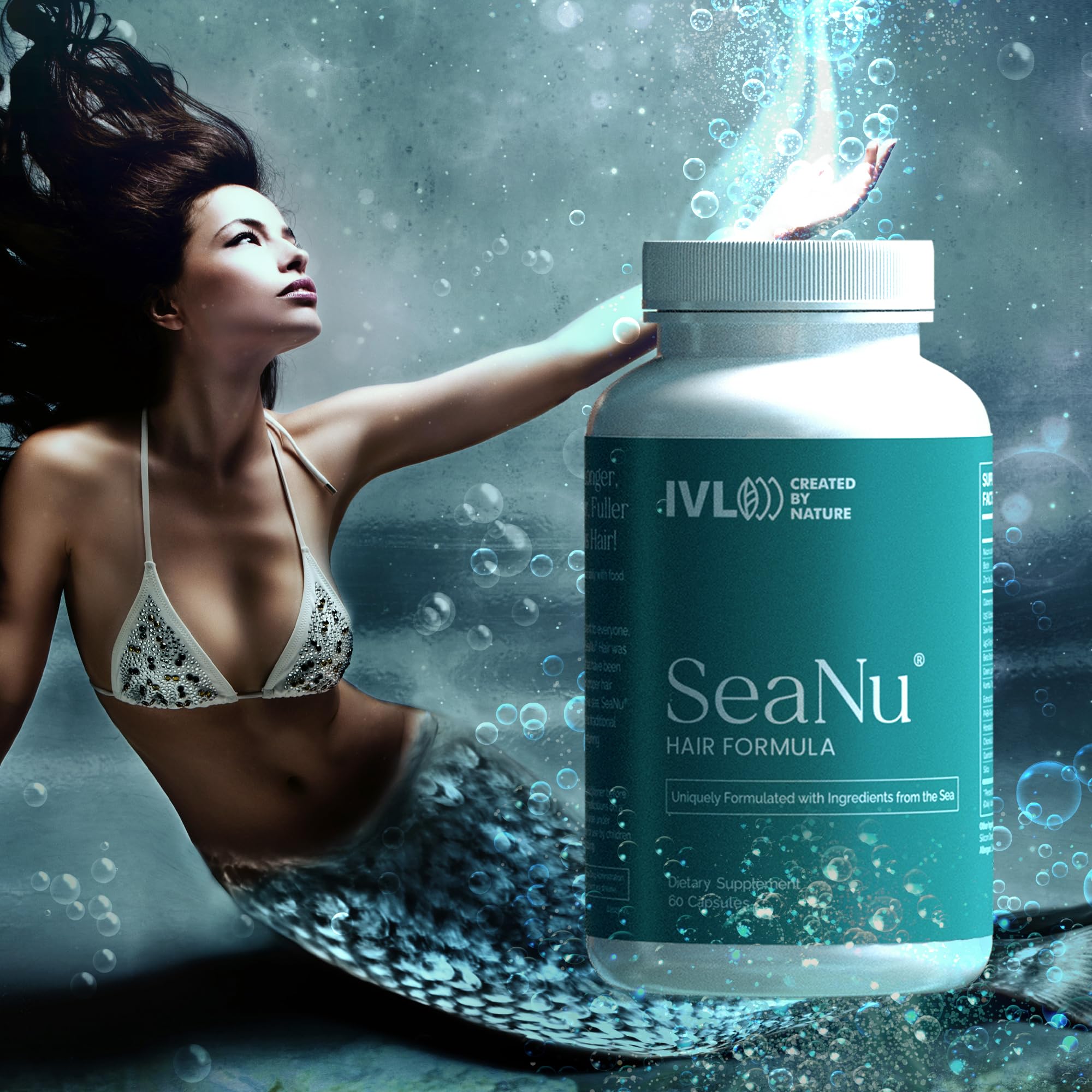 IVL SeaNu Hair Vitamins bottle in daily routine for ongoing hair care.
