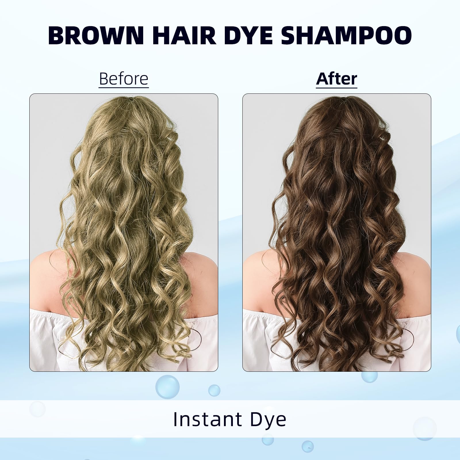 Ivnil Brown Hair Dye Shampoo gray hair coverage shows effective at-home coloring