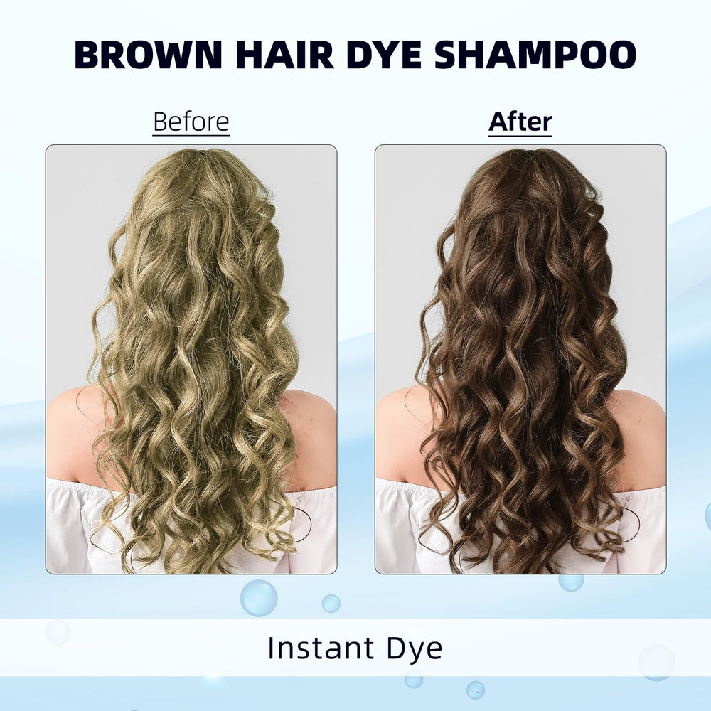 Ivnil Brown Hair Dye Shampoo gray hair coverage shows effective at-home coloring