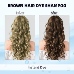 Ivnil Brown Hair Dye Shampoo gray hair coverage shows effective at-home coloring