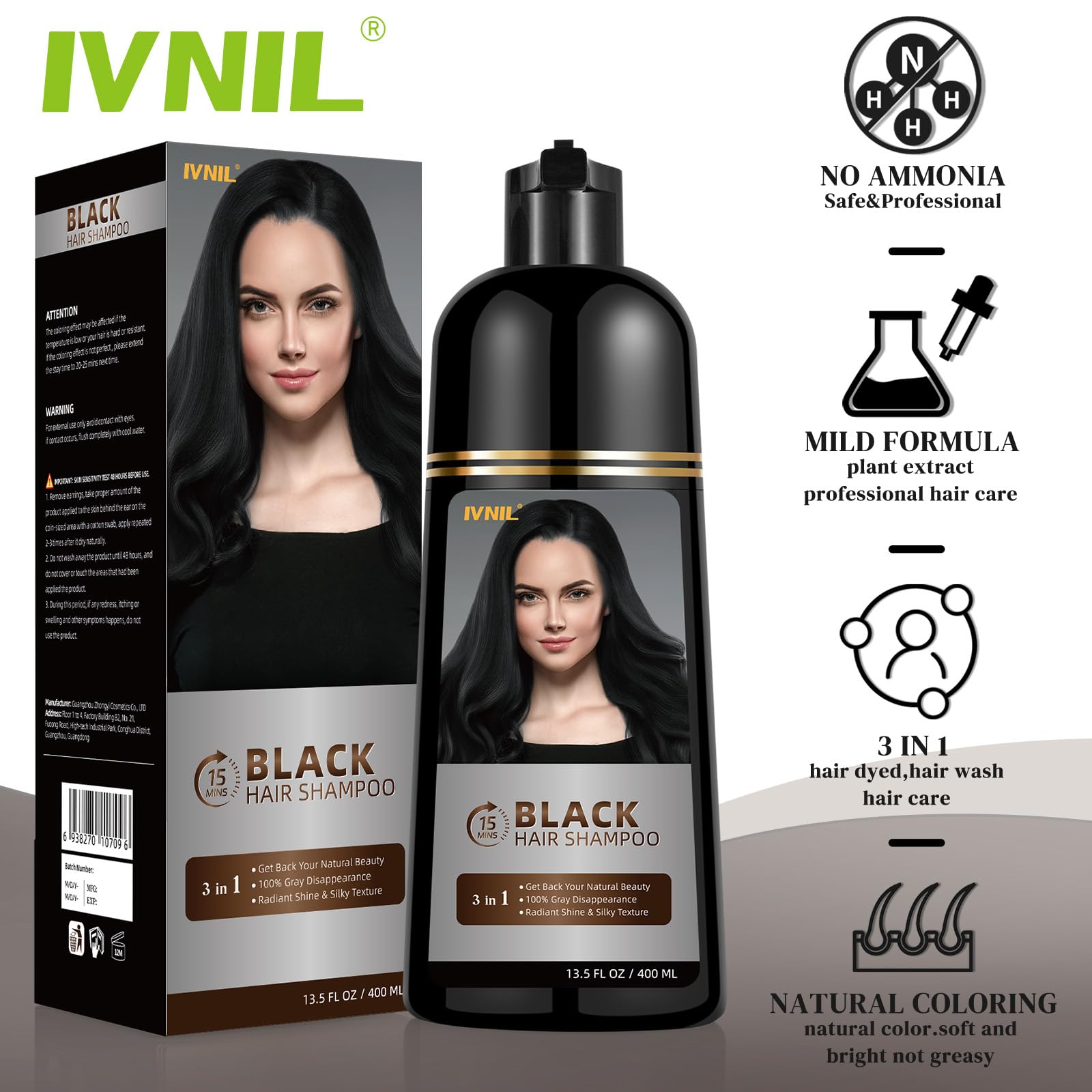 Ivnil natural extracts from polygonum multiflorum nourish and strengthen hair.