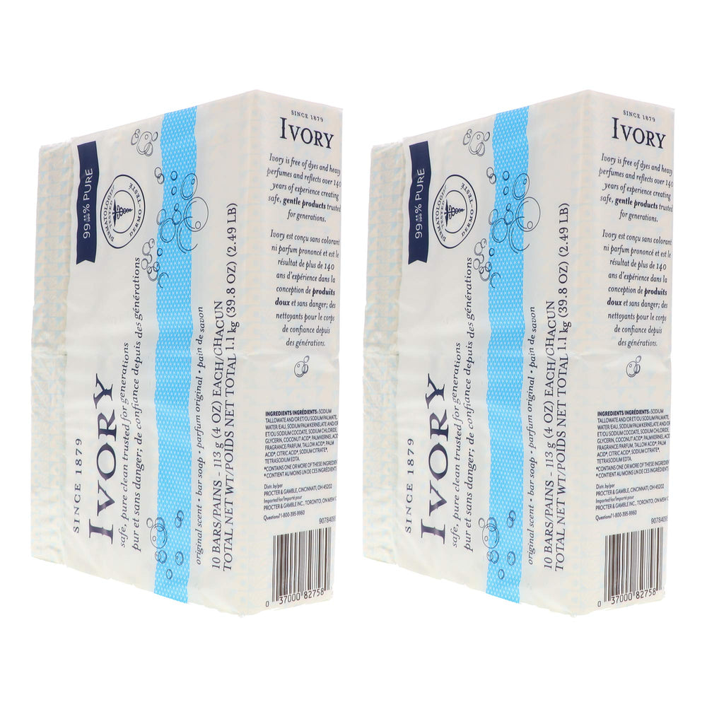 Ivory Aloe bath bar pack of two for daily use.