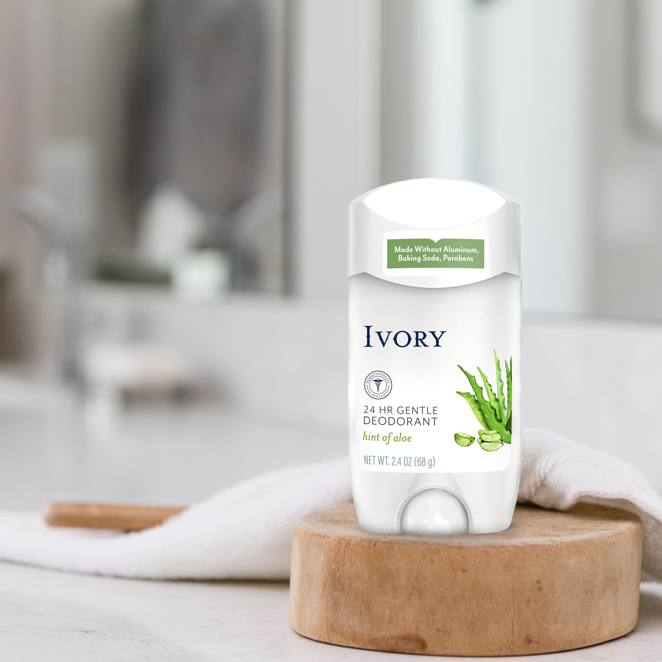 Ivory deodorant application shot shows easy glide and coverage.