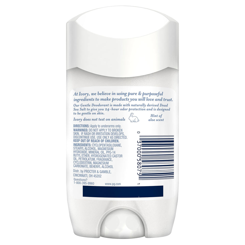 Ivory baking soda-free variant communicates skin-friendly deodorant option.