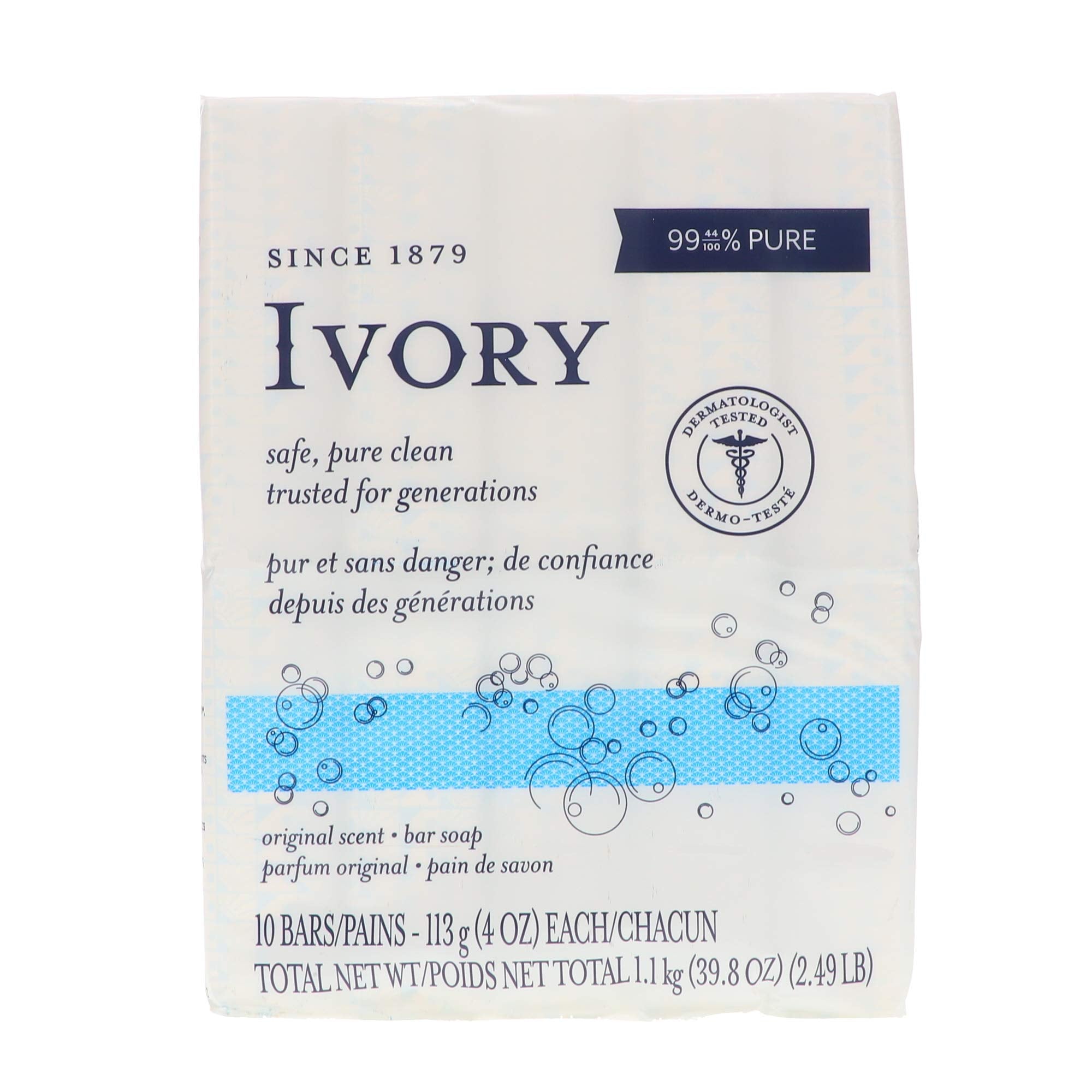 Ivory made in USA heritage packaging highlights trusted quality.