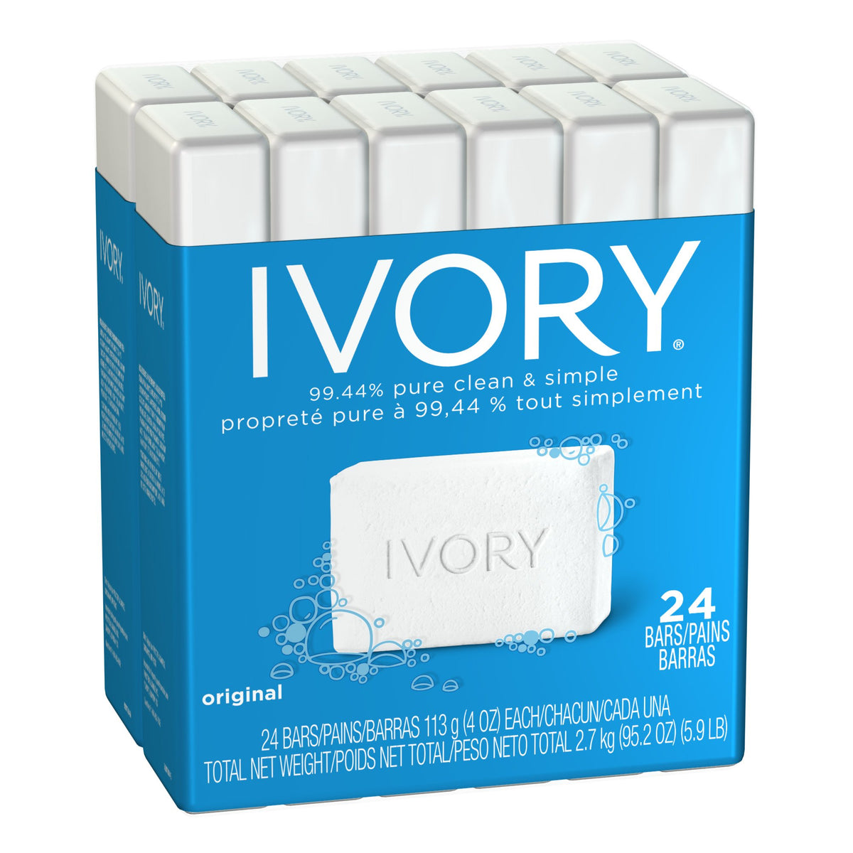 Ivory Original bath-size bar for a gentle, simple clean for the whole family.