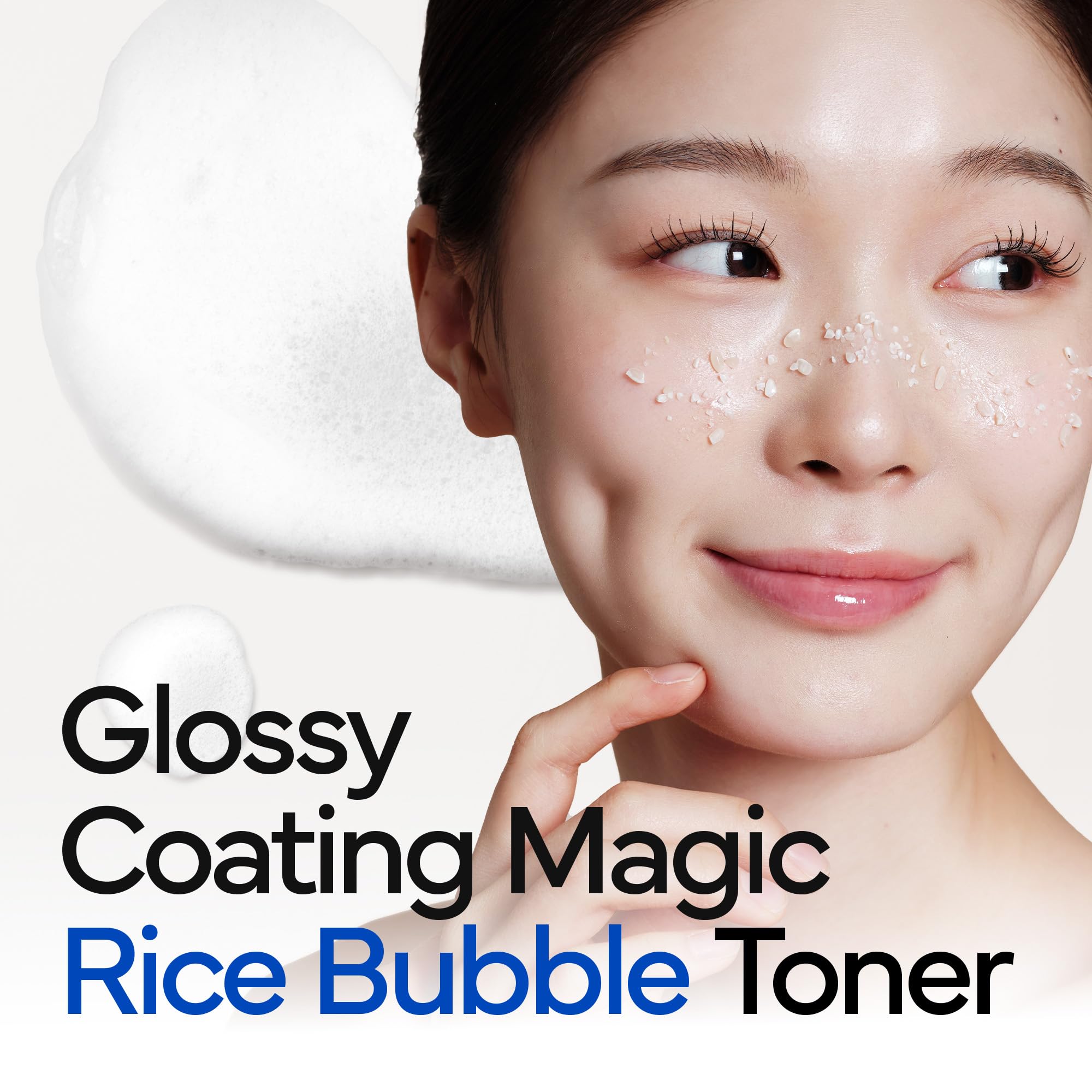 IVOSKIN Rice Milky Bubble Mask foam application delivers light hydration