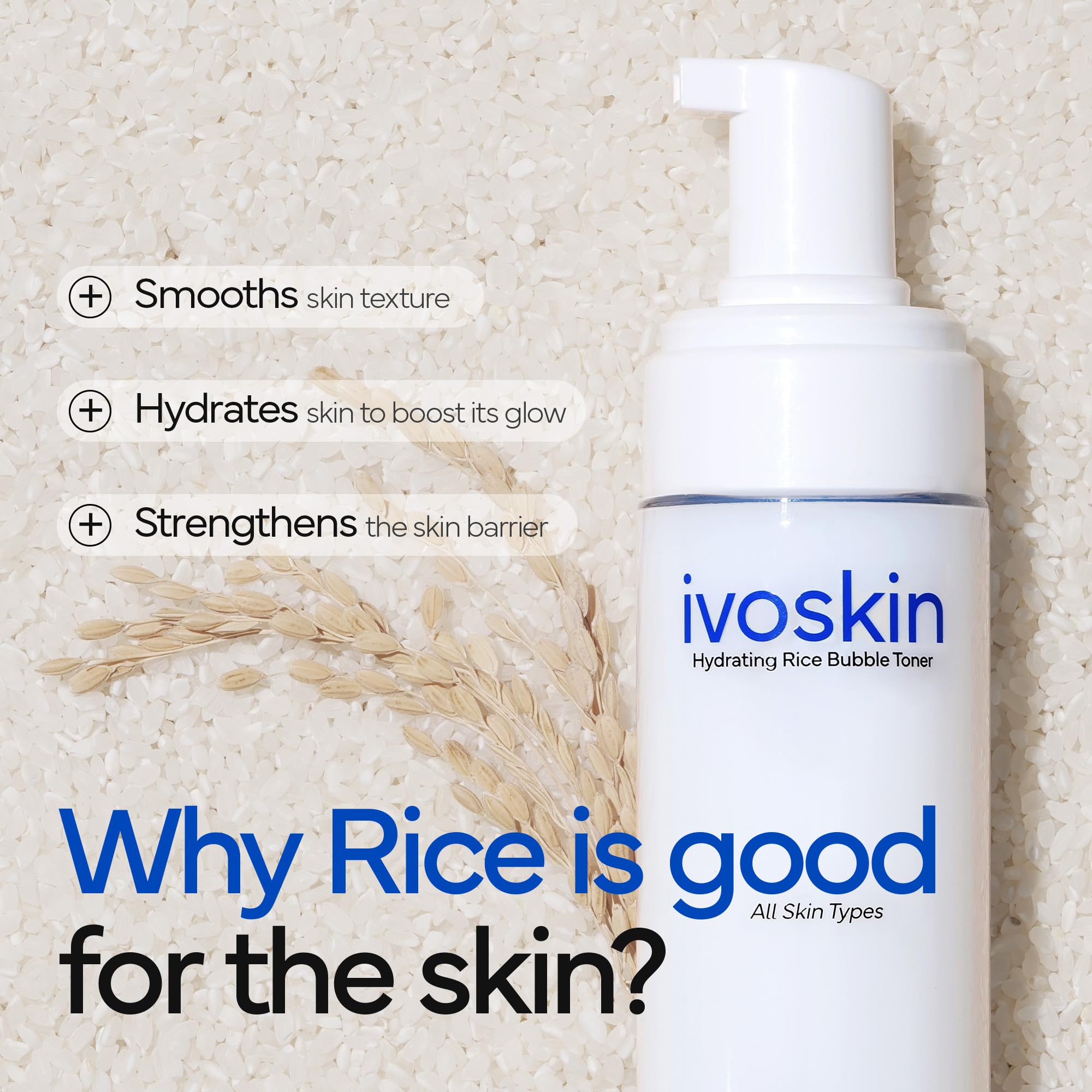 IVOSKIN Rice Milky Bubble Mask hydration supports a balanced barrier