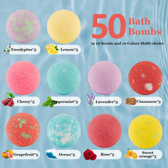 IvyWorkshop 50-piece bath bombs collection for vibrant bath time