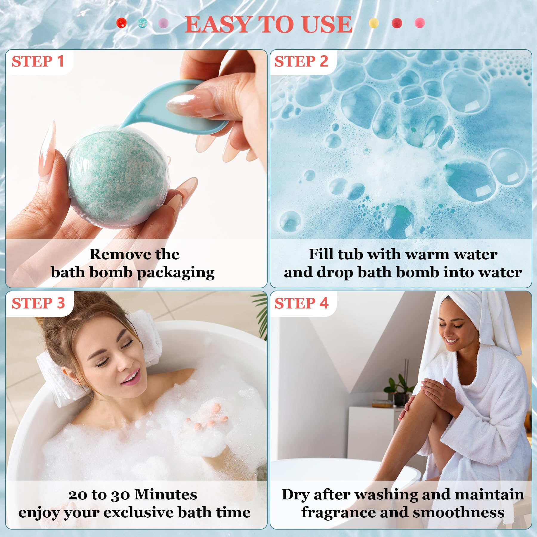 IvyWorkshop Peppermint scent bath bomb for a cooling, invigorating soak