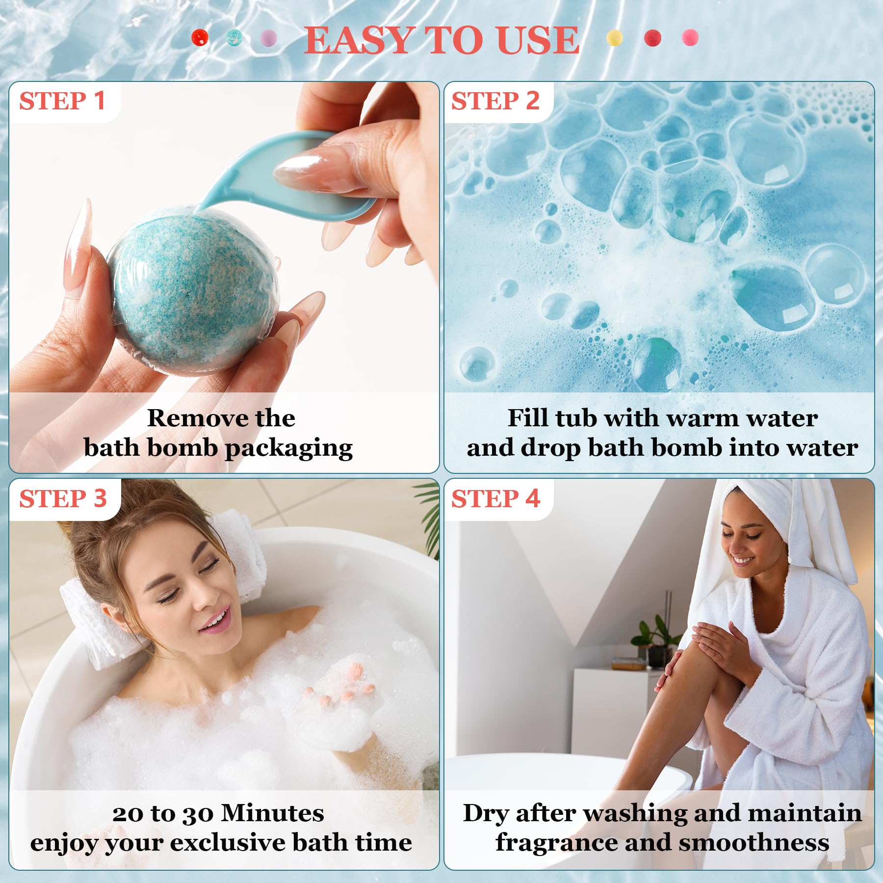 IvyWorkshop bath bombs include scraper to open packaging