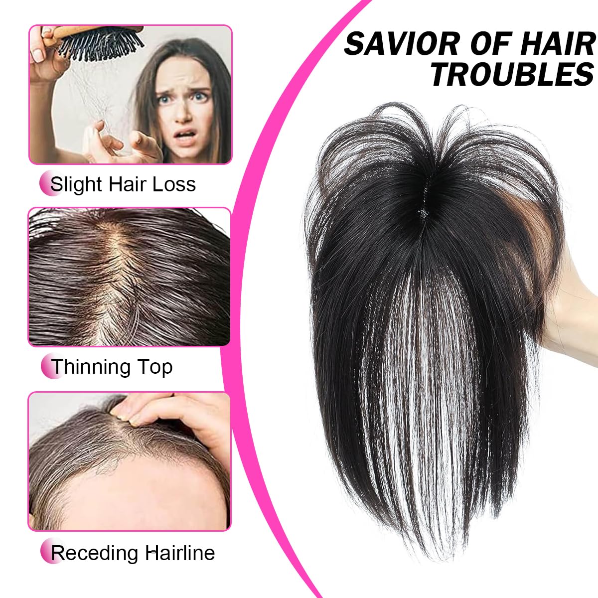 Iwig anti-slip clip-system keeps bangs in place all day.