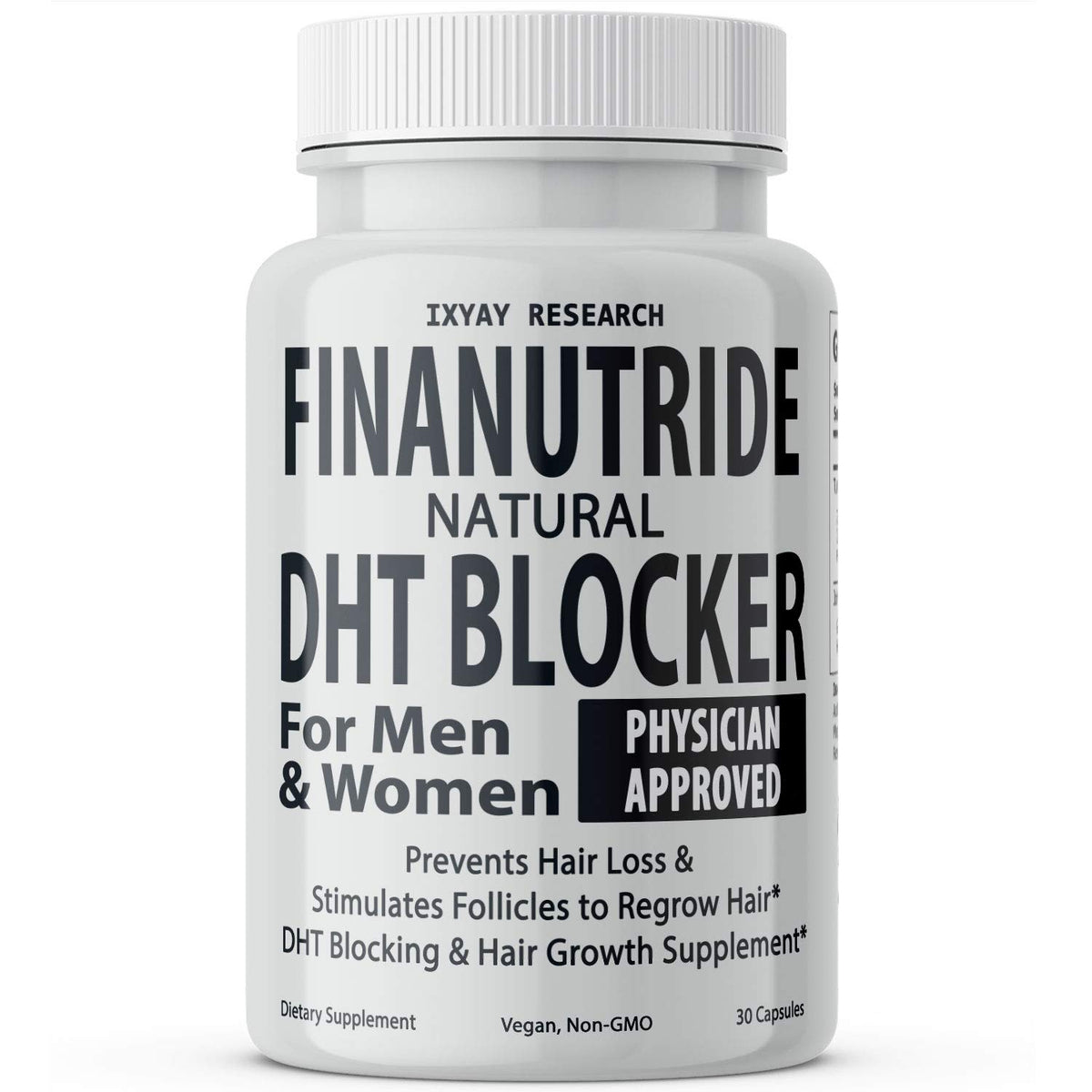 Finanutride bottle front by IXYAY RESEARCH suggesting hair health support