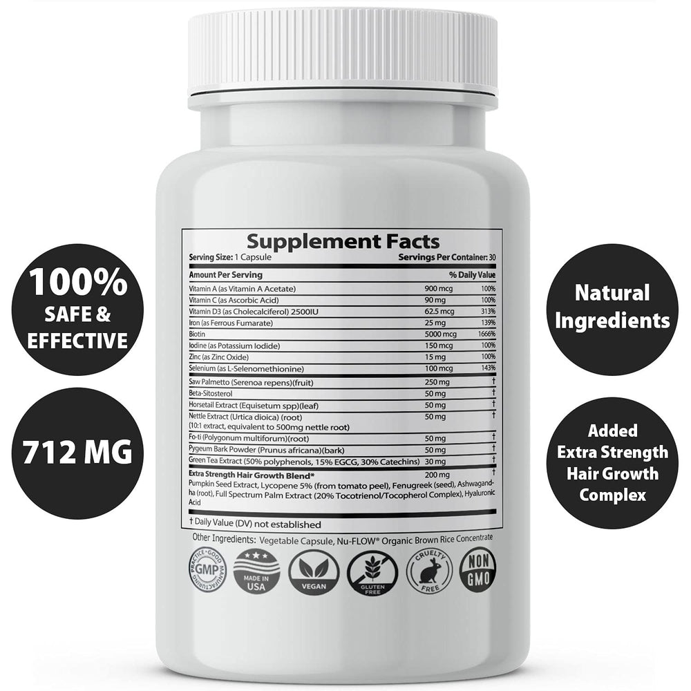 Finanutride bottle side with capsules designed for daily use