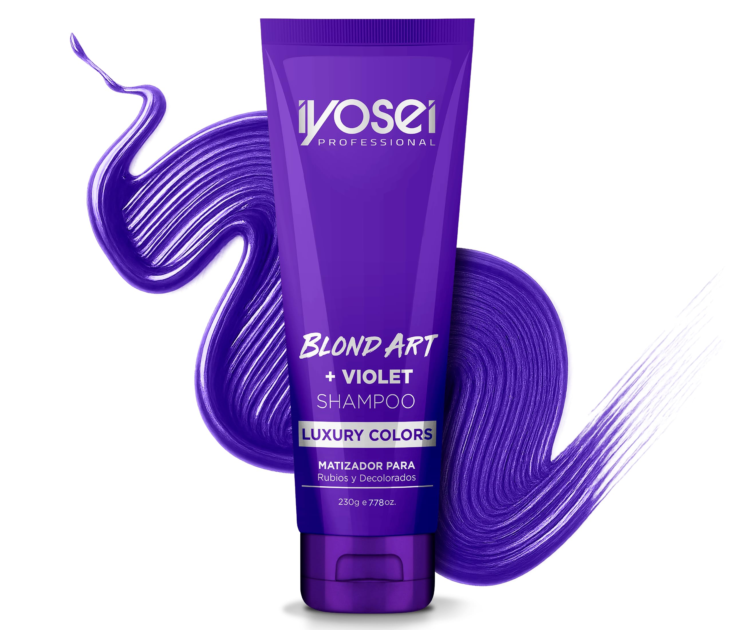 IYOSEI Blond Art Violet Shampoo bottle neutralizes brass for blondes.