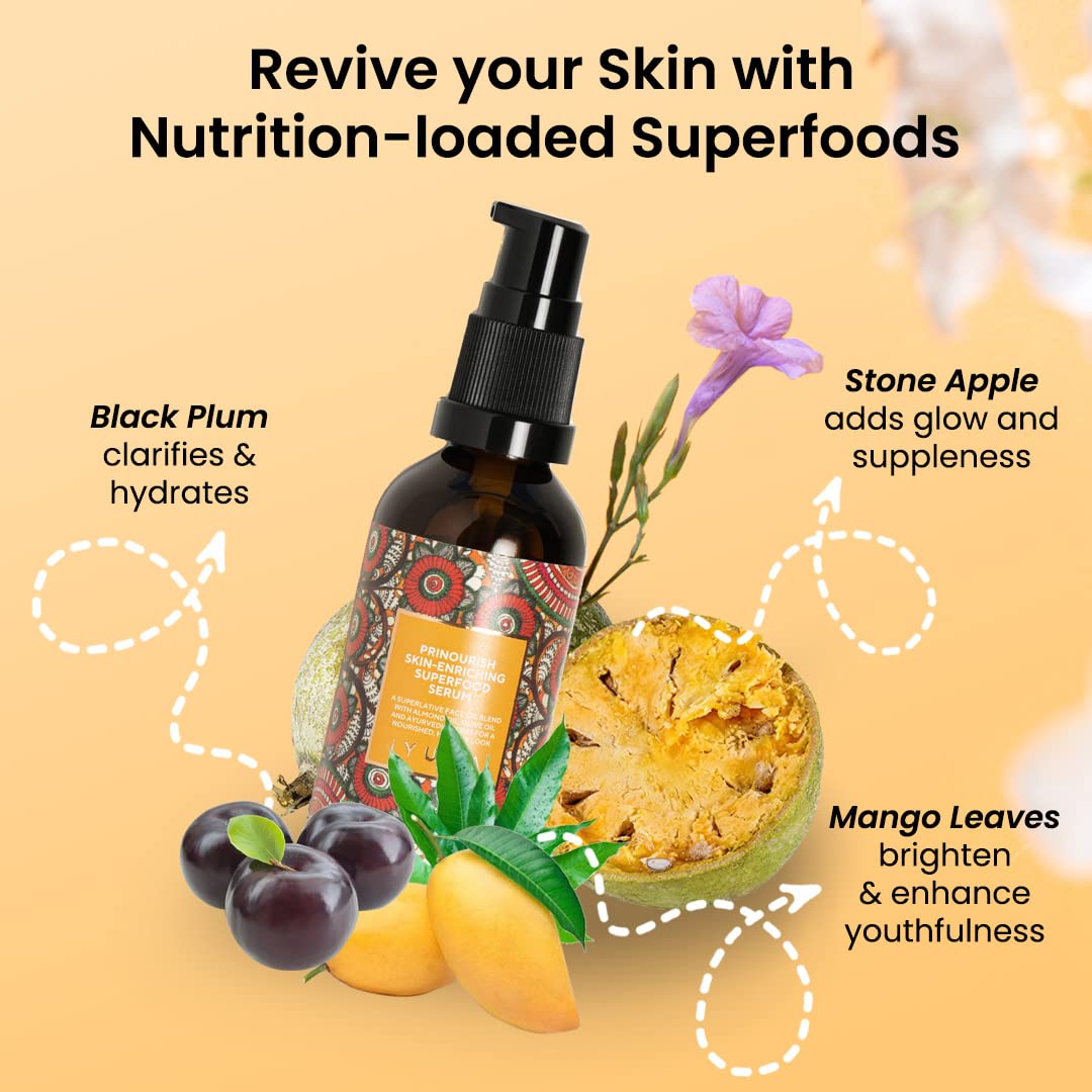 Iyura Prinourish face oil with silky finish delivering glow.