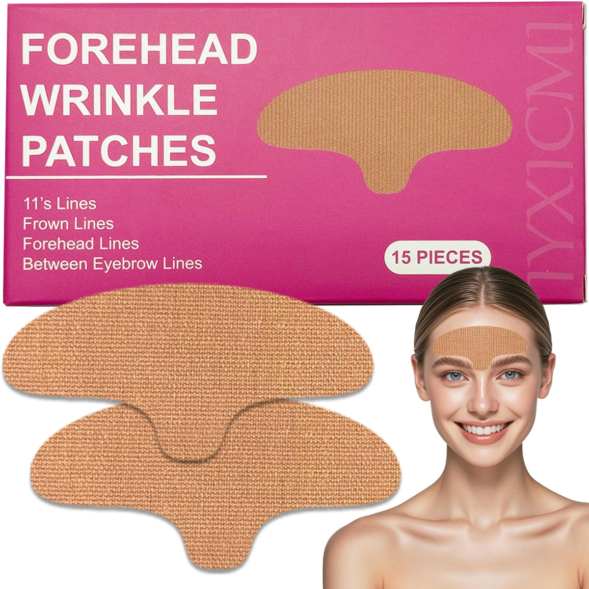 Iyxicmi forehead wrinkle patches applied for quick coverage on the forehead