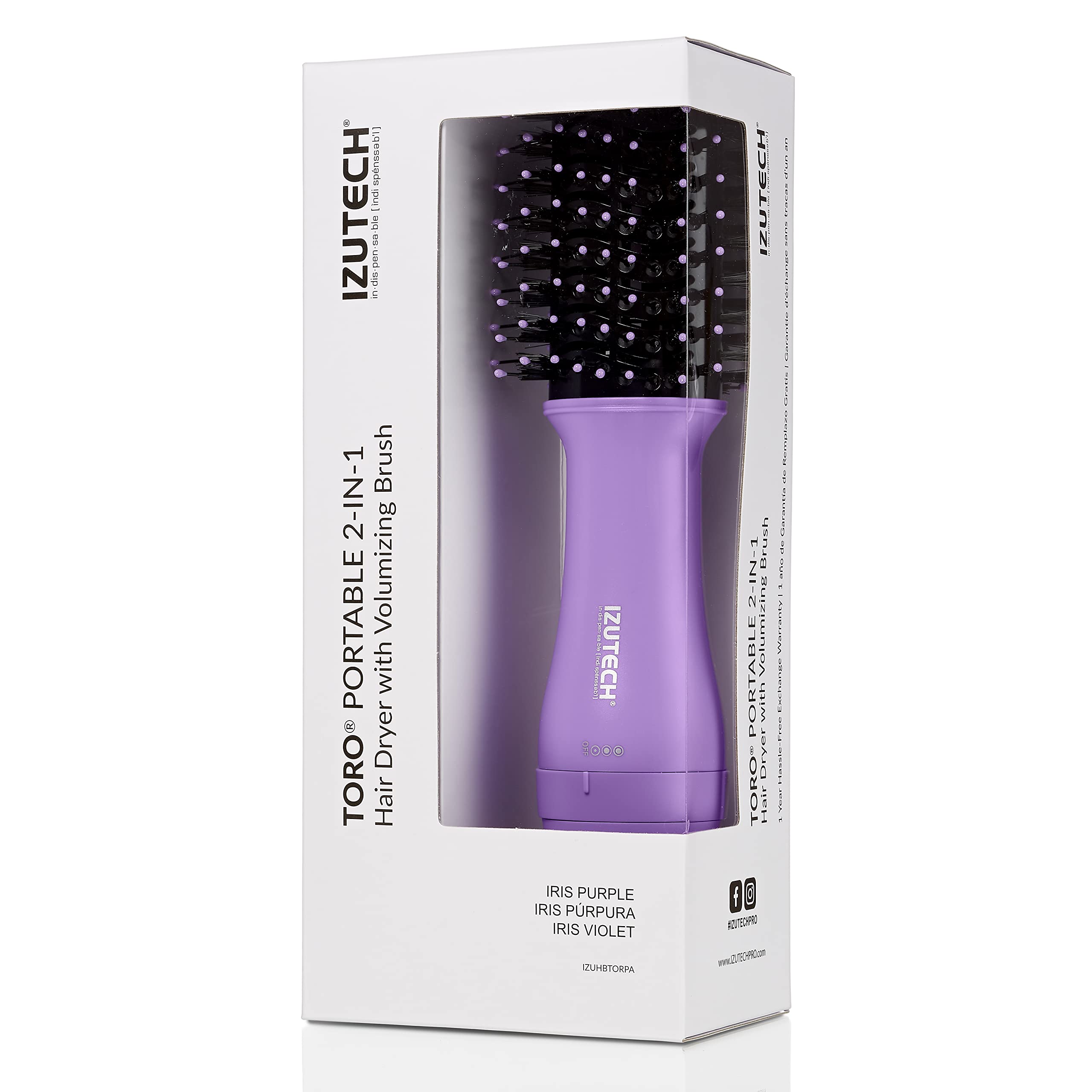 Izutech Toro promotes root volume for voluminous hairstyles with its brush design.