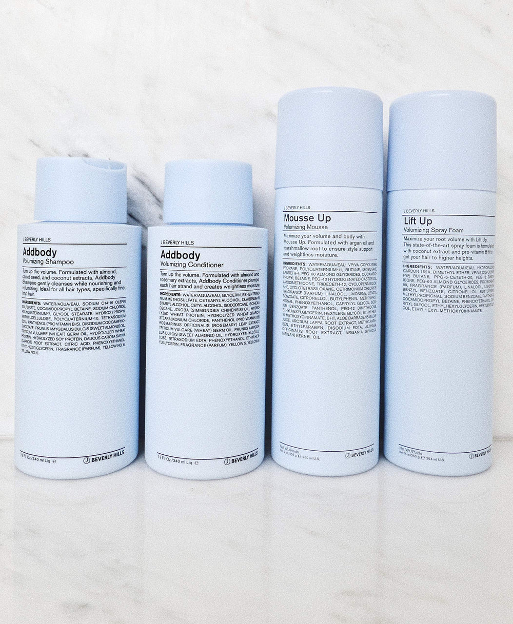 J Beverly Hills Blue Addbody bottle label highlights Vitamin E