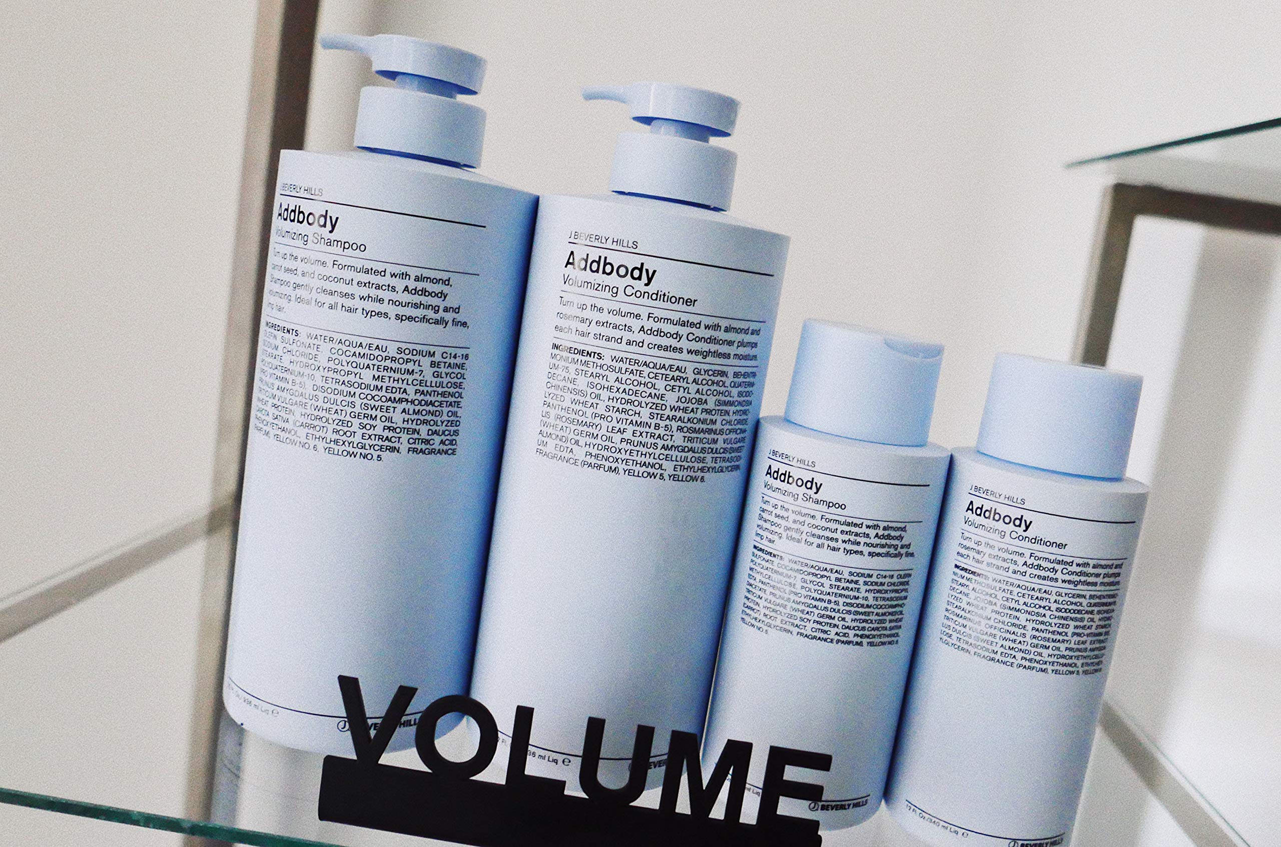 J Beverly Hills Blue Addbody shampoo dispensing pump for easy, even application