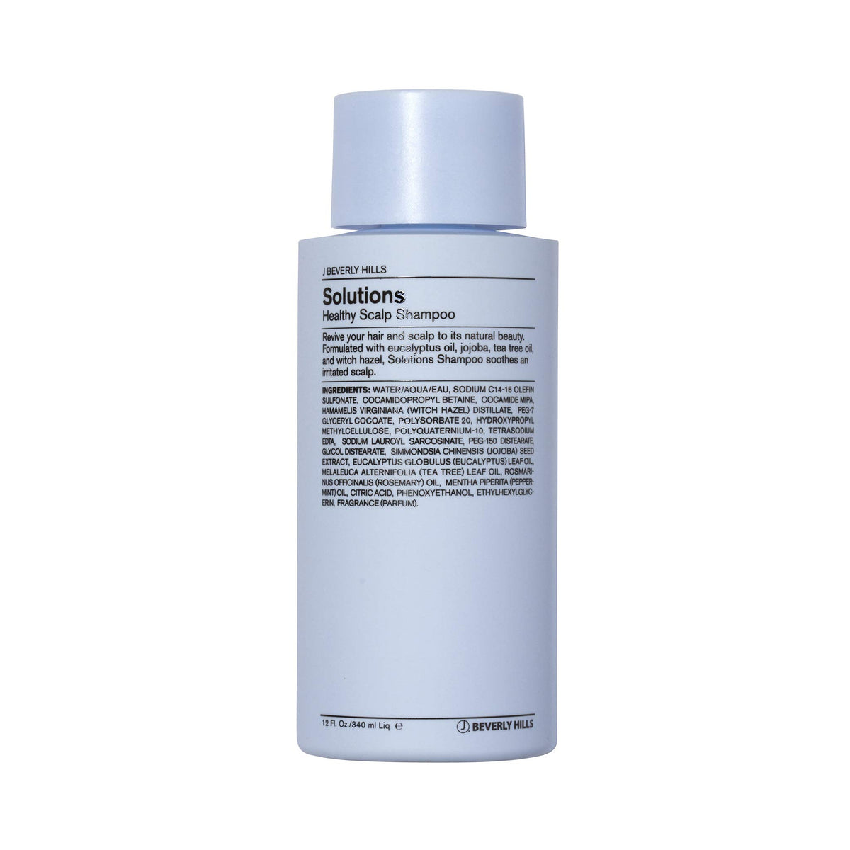 J Beverly Hills Blue Solutions bottle pours to cleanse and refresh the scalp