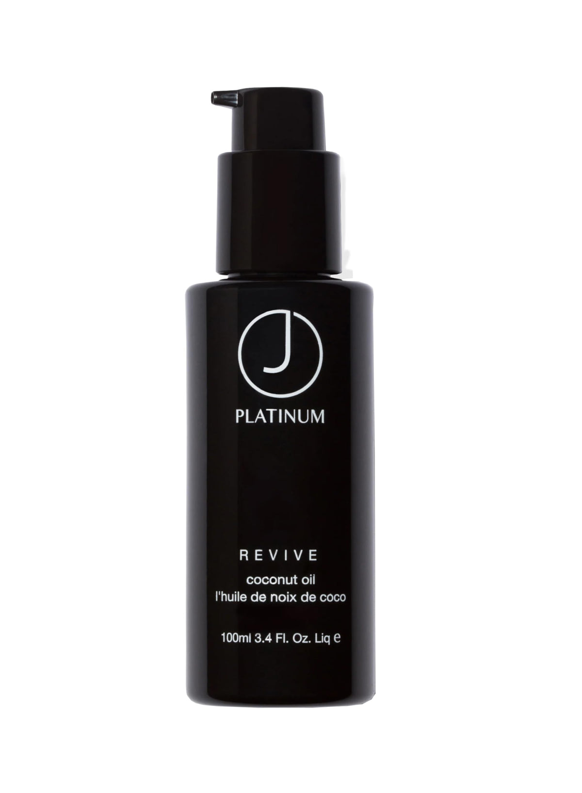 J Beverly Hills Platinum Revive hair oil bottle ready for heat protection and shine