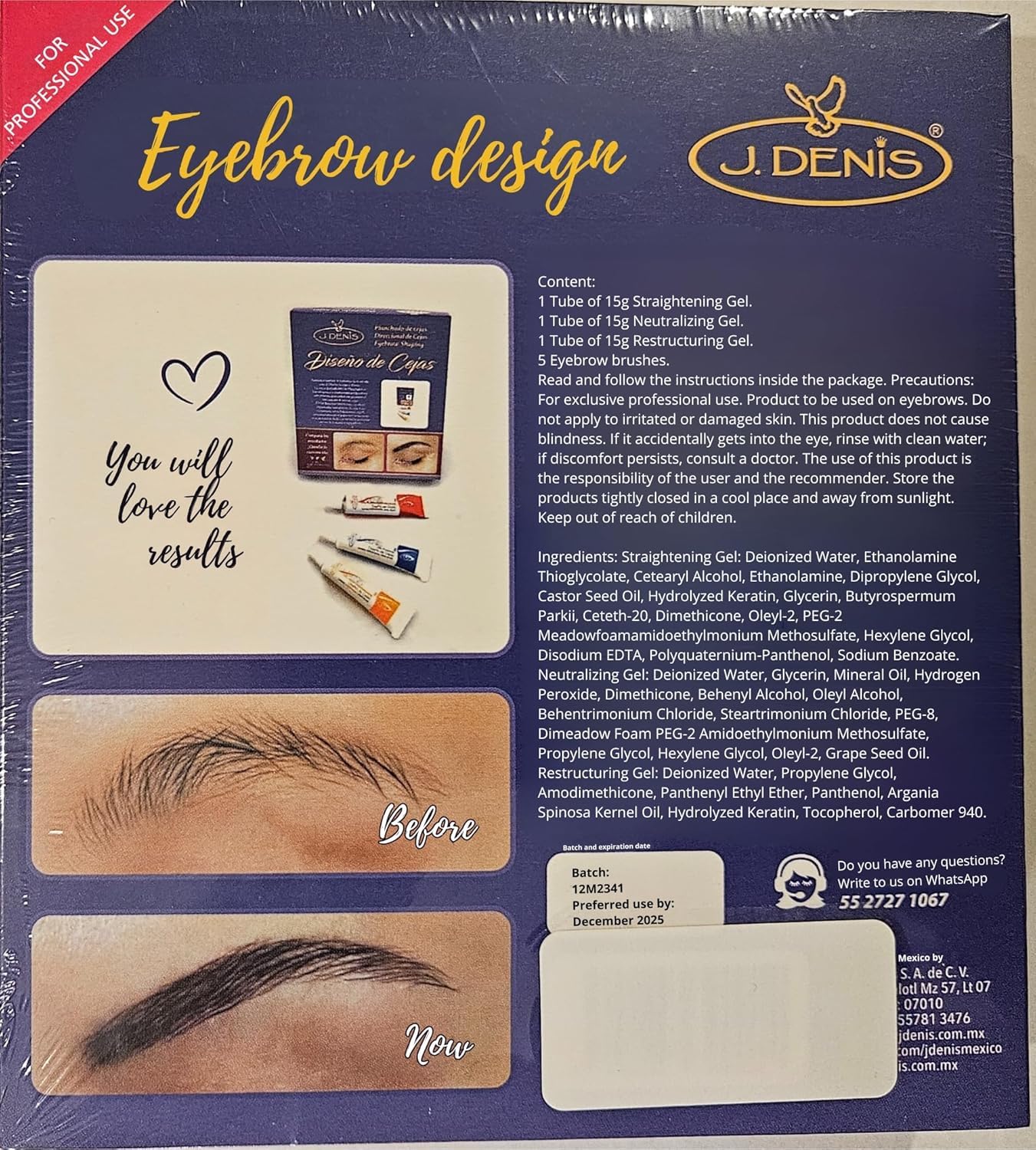 J Denis exclusive lamination cream enabling long-lasting natural brows.