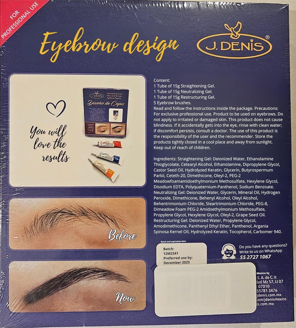 J Denis exclusive lamination cream enabling long-lasting natural brows.